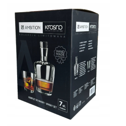 ZESTAW SZKLANEK DO WHISKY Z KARAFKĄ 7-ELEMENTOWY AMBITION KROSNO